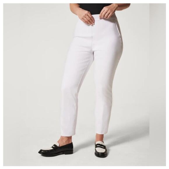 Spanx The Perfect Pant Slim Straight Pull On White Stretch Size M Travel CLASSIC - Picture 2 of 16